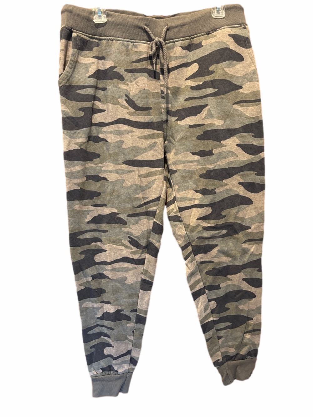 Reflex Women's Olive Green Army Camo Brushed Fleece Jogger Sweatpants - Size XL